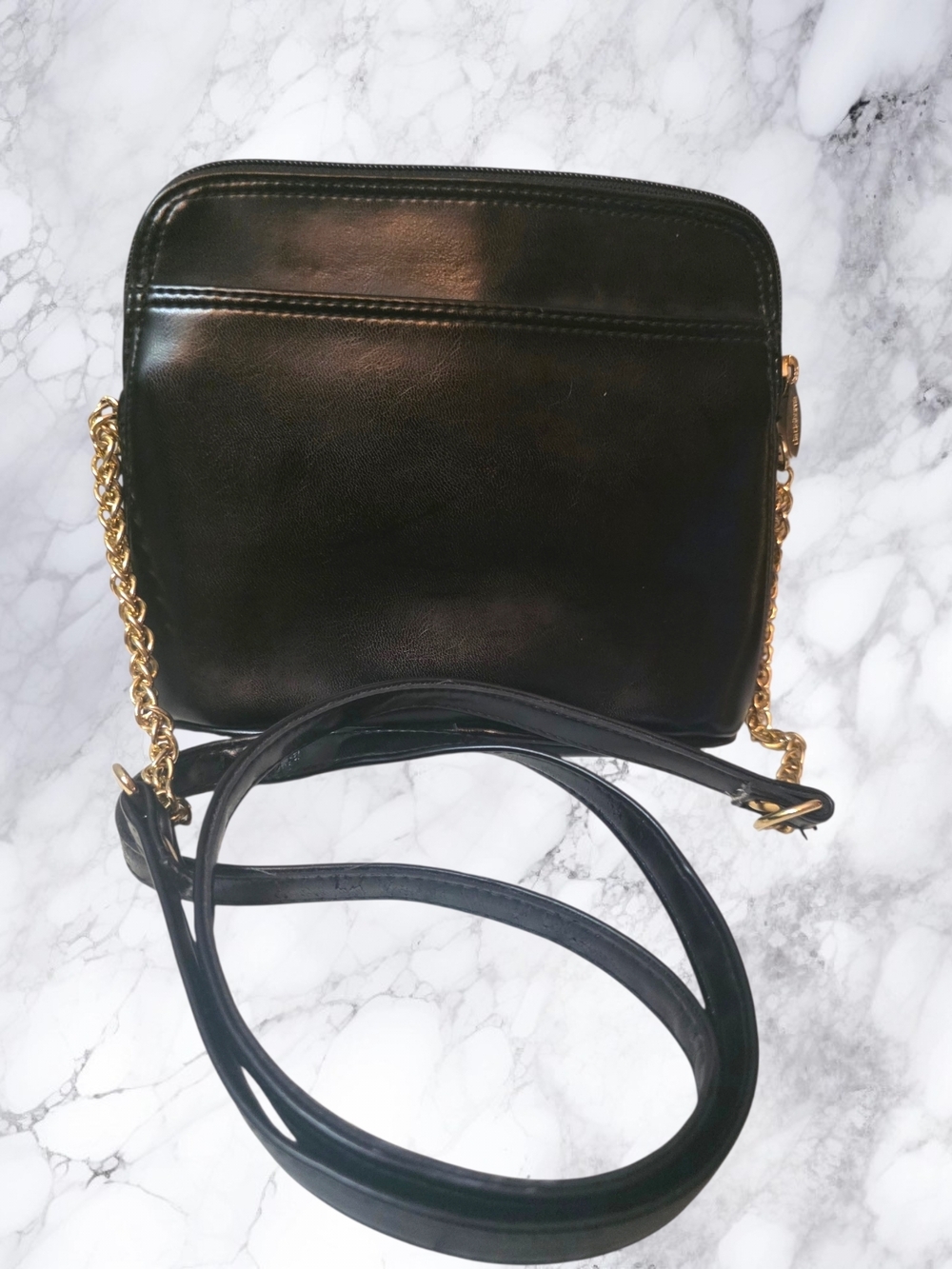 Liz Claiborne Black Classic Crossbody Bag Gold Chain Strap Small Classic Purse - Picture 2 of 10